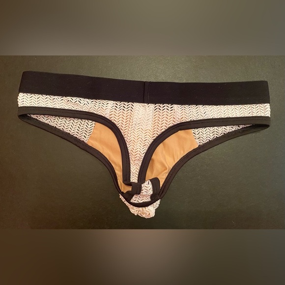 Body Aware Men’s White Mesh Thong Pouch Underwear Size Small - Picture 4 of 7